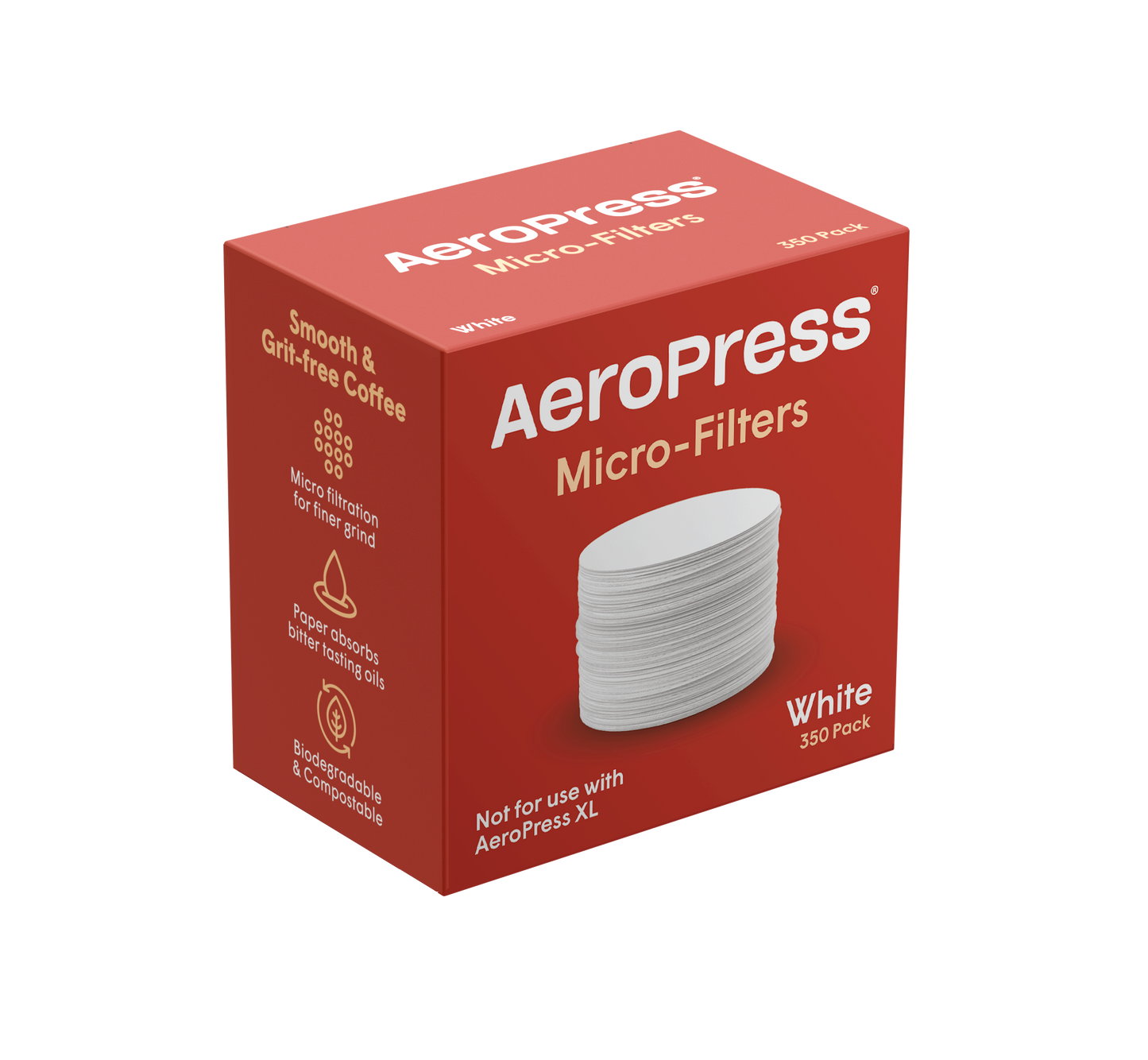 AeroPress micro-filtre 350 stk – emballasje forsiden